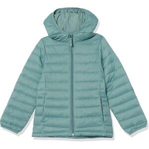 Girls  Green Lightweight Water Resistant Hooded Puffer Jacket Winter Coat